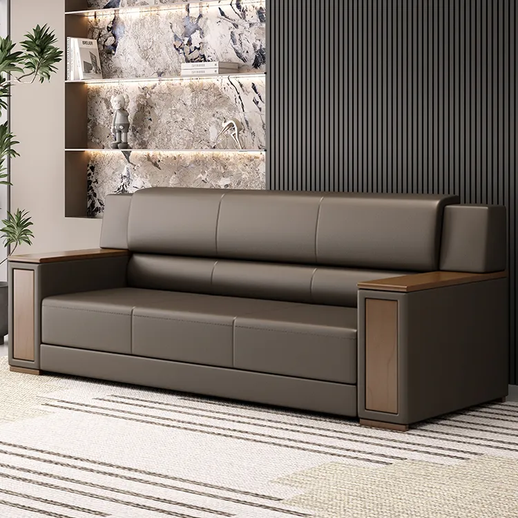 办公沙发贵宾商务中式办公室会议大厅客厅酒店接待室洽谈真皮茶几