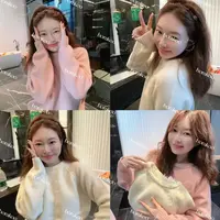 【BORAKOO】粉/米两色~针织圆领毛衣