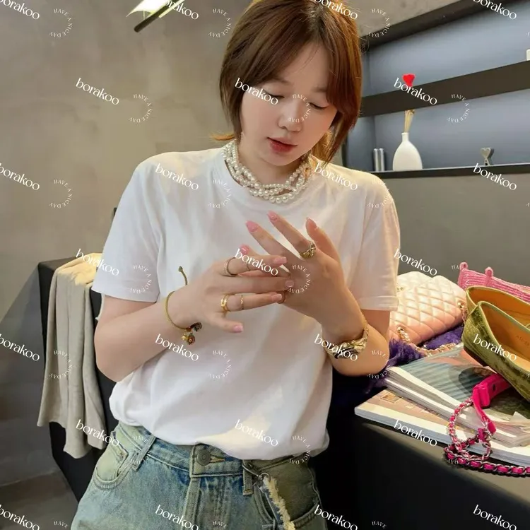 【BORAKOO】简约不简单的白色圆领打底T恤短袖