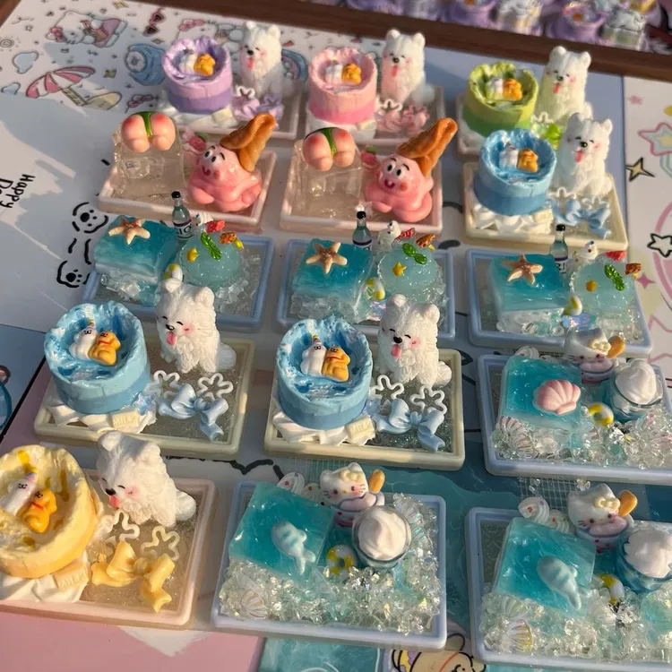 【随机20个奶油胶成品】diy奶油胶儿童卡通可爱网红学生发饰