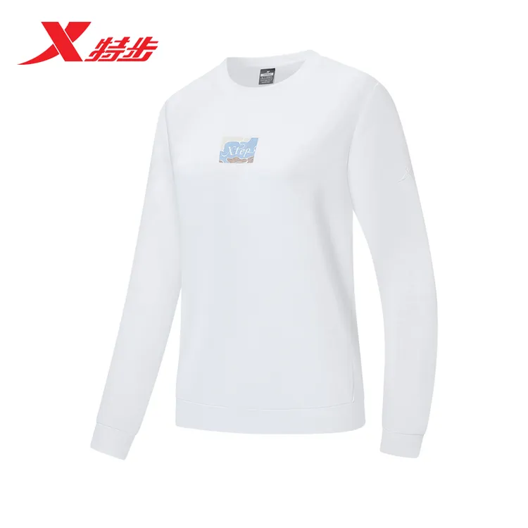XTEP/特步特步卫衣外套女士2024年秋季新款圆领套头衫休闲上衣