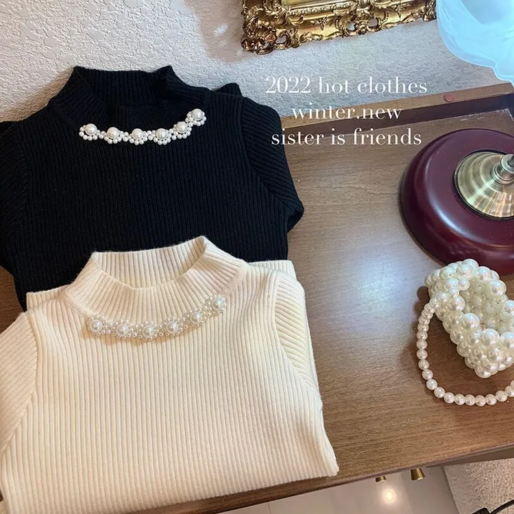 女童2025新款秋冬季加厚打底衫高领毛衣女中大童儿童洋气针织内搭