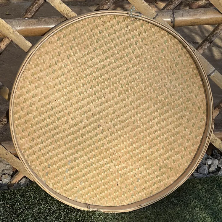 【顺丰发货】竹编簸箕家用干货晾晒圆形米筛纯手工制作三十年用不坏
