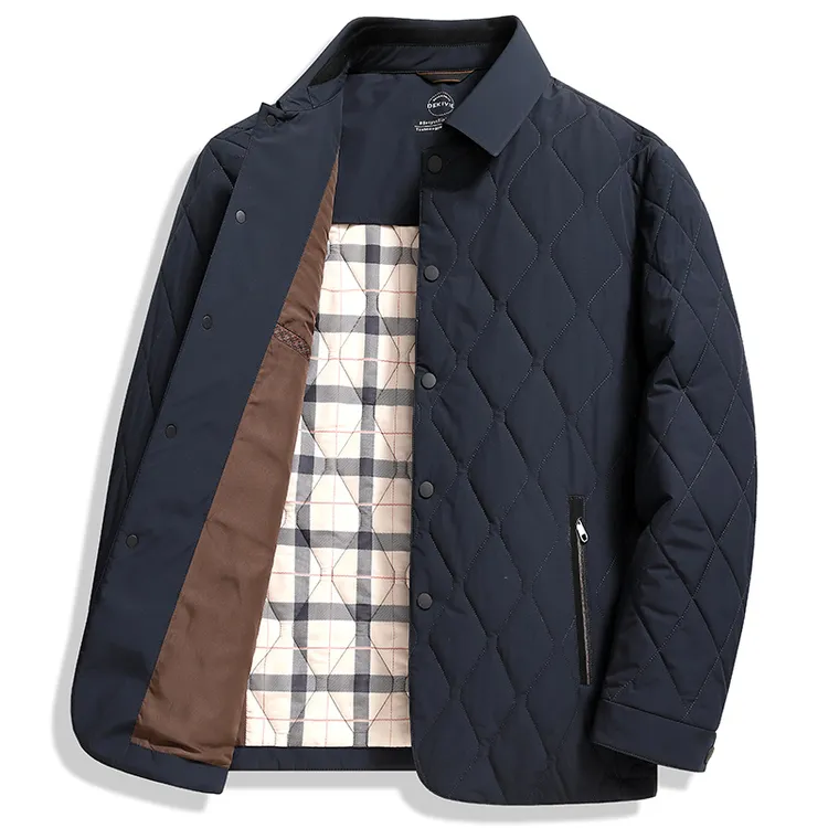 罗尔基那斯桑蚕丝棉衣中年男士商务休闲棉袄秋冬保暖外套高端棉服