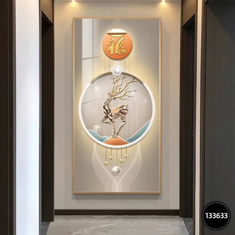 现代轻奢玄关装饰画大气福字客厅玄幻背景墙装饰挂画走廊过道壁画