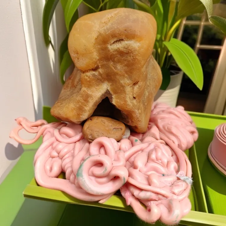 晶蜡石《鹦鹉》，天然穿洞，洞里布满金印
