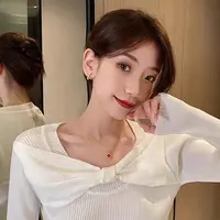 合金项链 四叶草幸运项链ins时尚吊坠女秋冬毛衣链锁骨链百搭吊坠