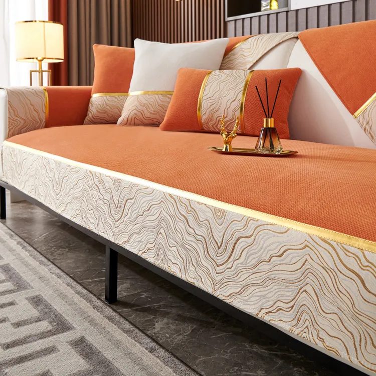 防滑沙发垫四季通用简约现代坐垫雪尼尔客厅座垫皮沙发套罩盖布巾