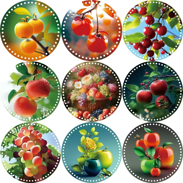 【双十二清仓大促销】圆形手工编织水晶板双面印花亚克力透明底板