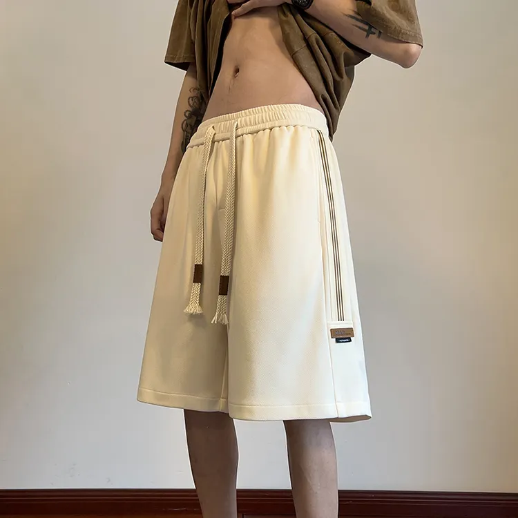 短裤男2024夏季新款菠萝格织带休闲运动五分裤百搭宽松潮流中裤男