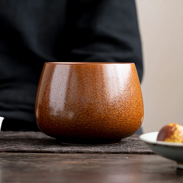 高端茶洗茶渣缸粗陶瓷建水特大号水盂烟灰缸废水桶垃圾果壳茶水缸