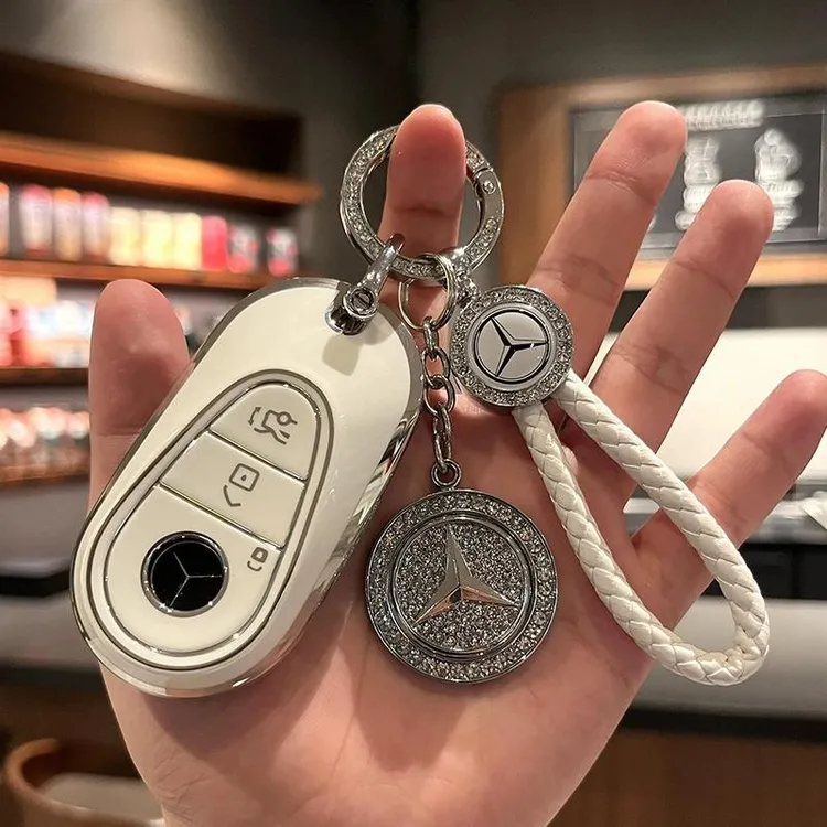 适用24款奔驰E级钥匙套e300l新C级c260lc200l全包glc300l车壳扣女