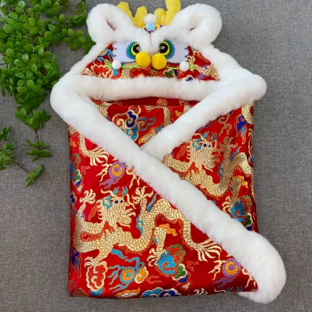 蛇年小龙年国潮新款 手工新生儿龙抱被 满月 百岁 周岁礼