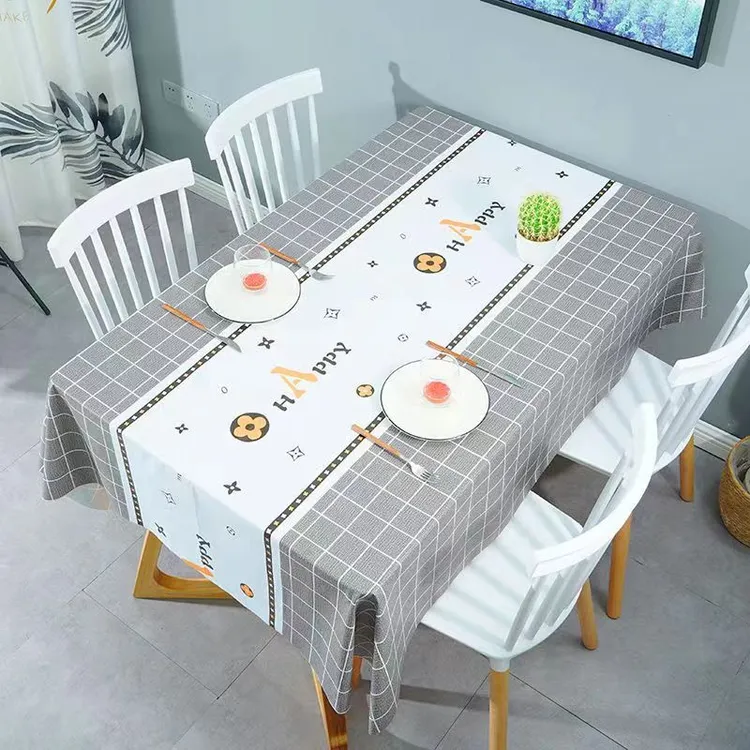 【新源】长方形桌布防水防油防烫免洗家用台布桌布茶几布时尚百搭款