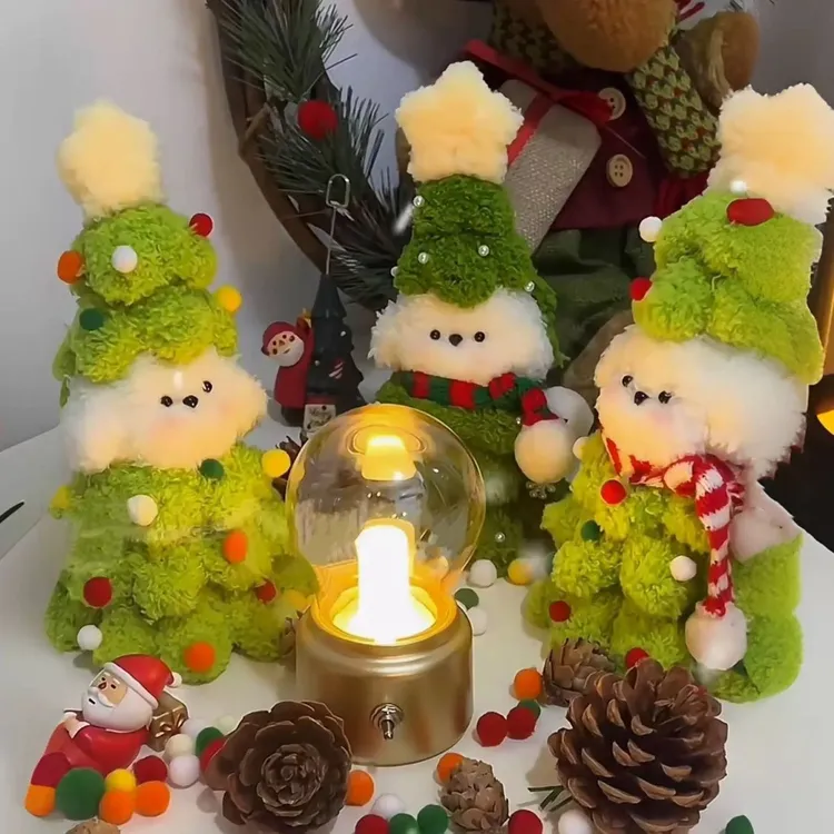 【皮卡】敲可爱创意扭扭圣诞小狗玩偶手工小狗圣诞树diy材料礼物