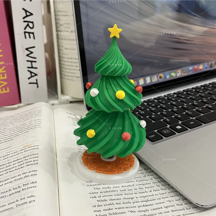 【皮卡】转转圣诞树3D打印摆件圣诞氛围随风转动送女友闺蜜创意玩具
