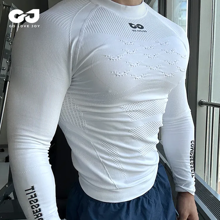 高乐捷golovejoy健身服男长袖运动跑步训练服骑行速干紧身上衣