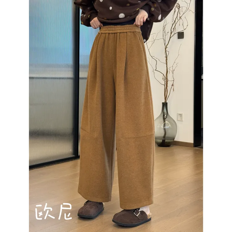 欧尼私服 2024秋冬百搭松紧腰弯刀休闲裤 B4769