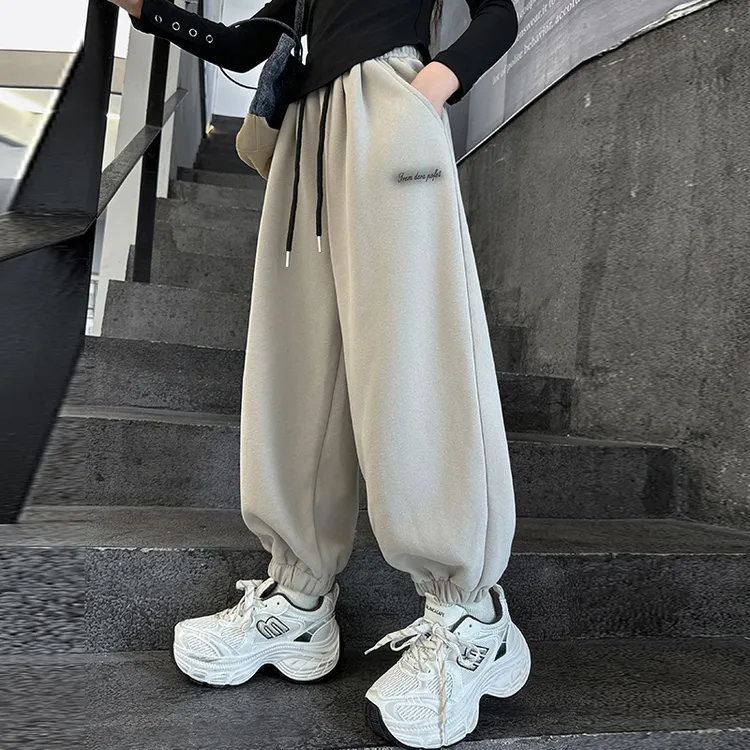 女童裤子春秋款2025新款秋季中大儿童6-12岁15岁学生束脚运动卫裤