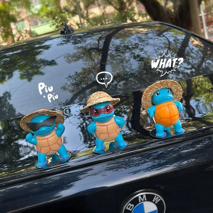 杰尼龟车顶摆件汽车中控台车尾挂件装饰创意车载网红玩偶抖音可爱