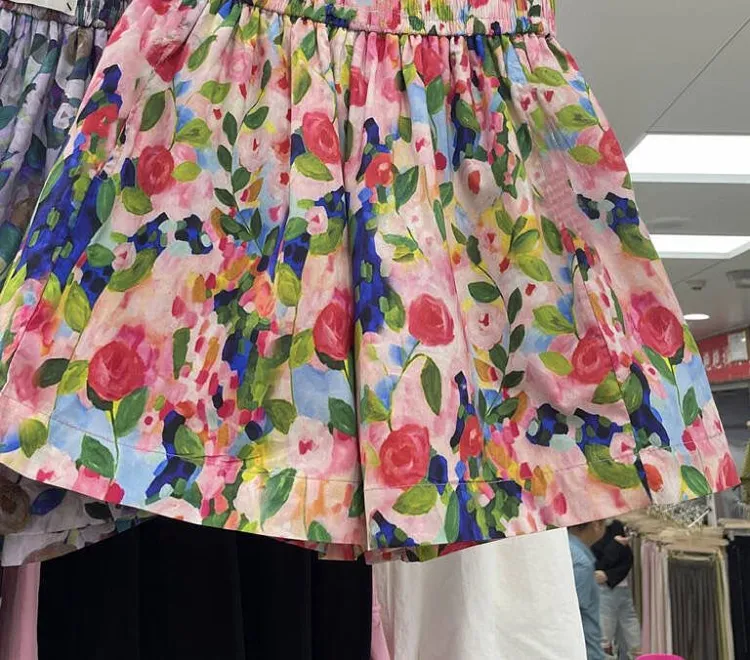 夏季新款80-300斤可穿短裤夏新款复古洋气宽松休闲裤海边沙滩裤 