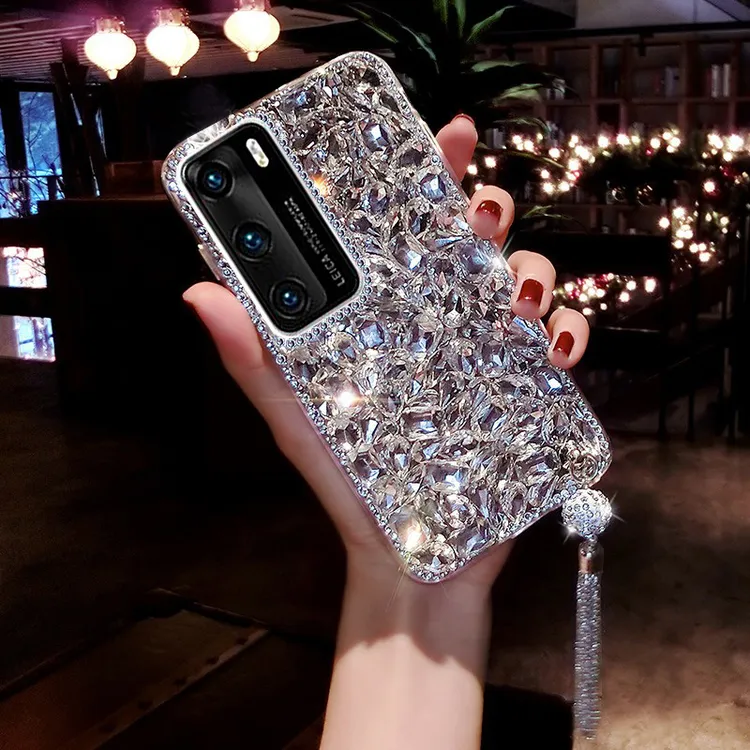 适用华为p40手机壳新款女满钻创意个性p40pro+全包防摔p40pro网红