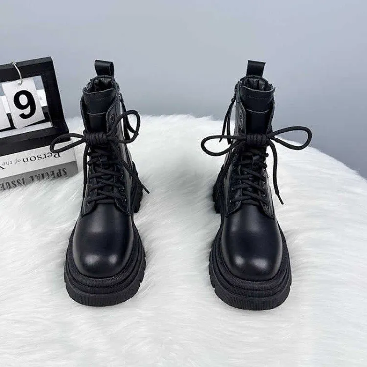 2024年秋季新款马丁靴女士英伦风厚底8厘米时尚百搭网红爆款短靴
