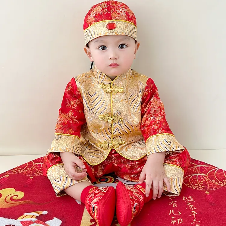一周岁礼服男女宝宝中式婴幼儿抓周服秋冬生日宴喜庆新年唐装套装