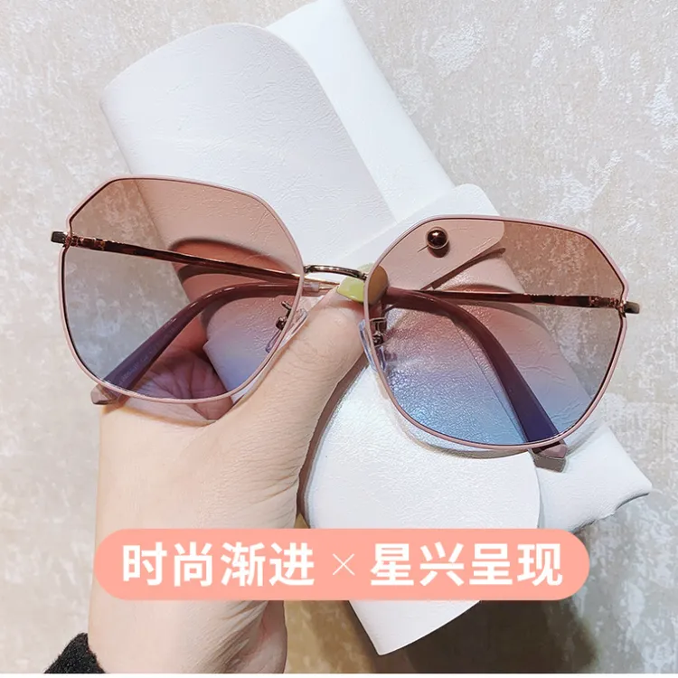 太阳镜偏光镜大框网红墨镜女士大脸潮渐变色时尚太阳眼镜防紫外线