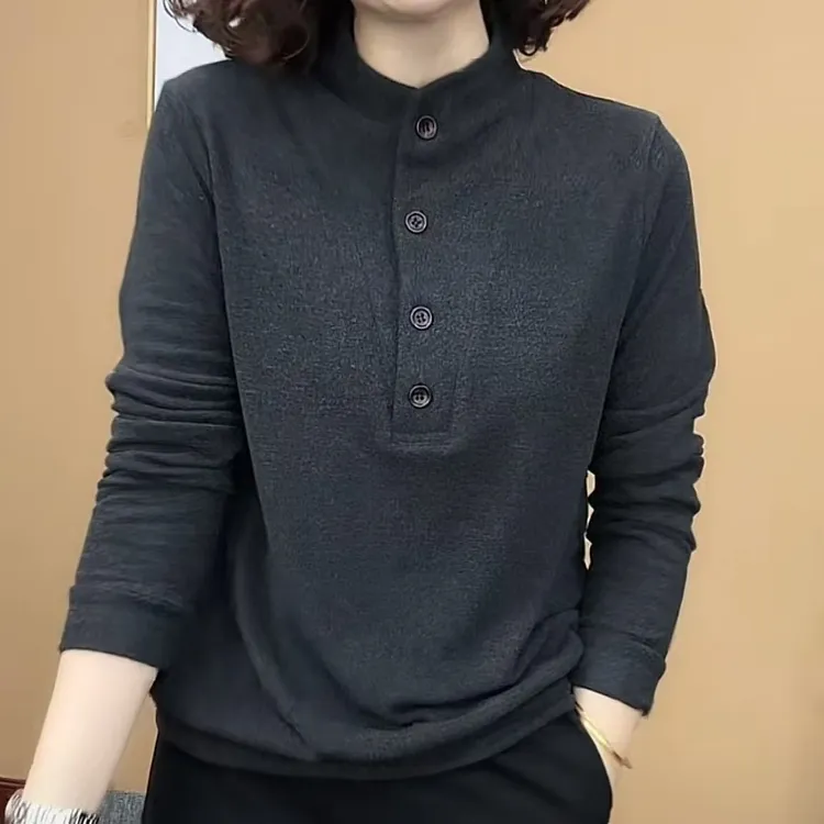 2024新款时尚洋气百搭气质秋冬半高领长袖打底衫女士长袖显瘦上衣