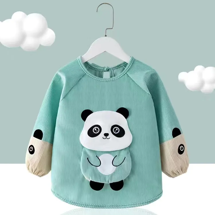 宝宝罩衣儿童防水防脏吃饭围兜围裙婴儿秋冬长袖倒褂男女孩反穿衣