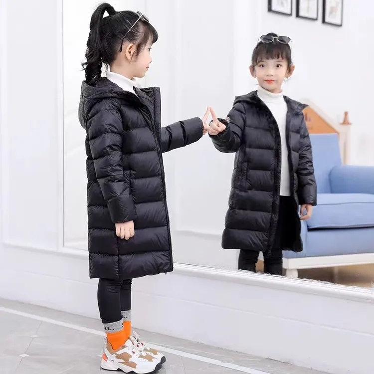 童装反季韩版新款儿童羽绒服长款轻薄中大童宝宝保暖冬款过膝外套