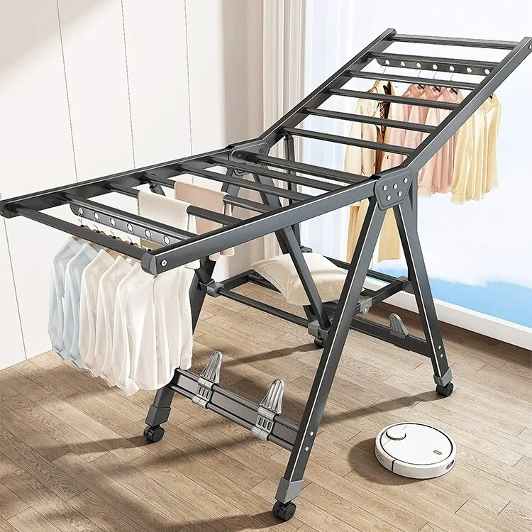 折叠晾衣架阳台家用室内户外落地式凉衣杆挂衣架子晒被子收纳神器