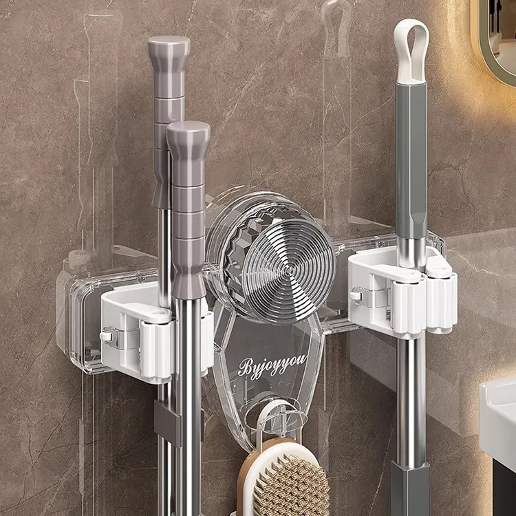 优勤吸盘拖把壁挂夹免打孔卫生间浴室门后墙上扫把拖布挂钩置物架