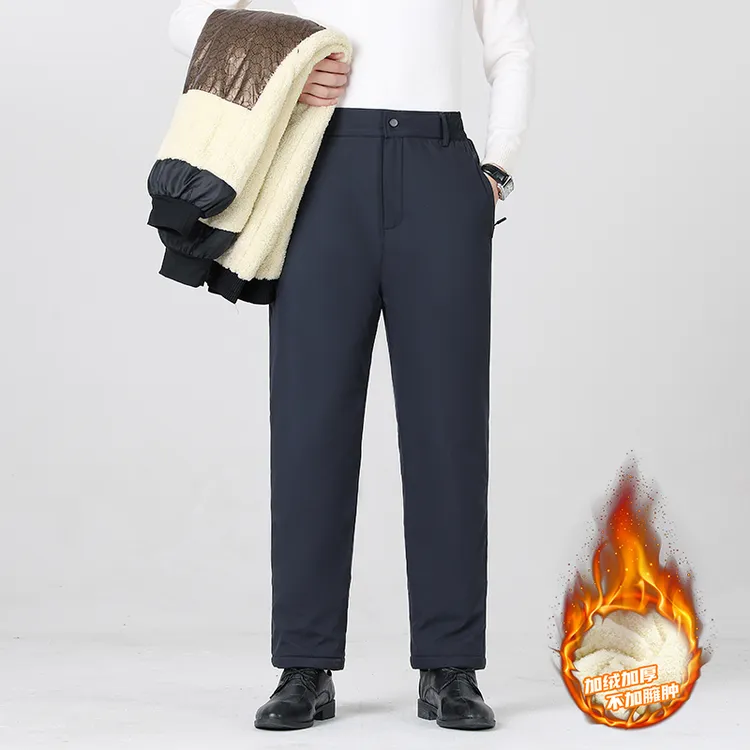 大码裤男加绒保暖长裤秋冬直筒西裤休闲裤中老年加厚裤2320
