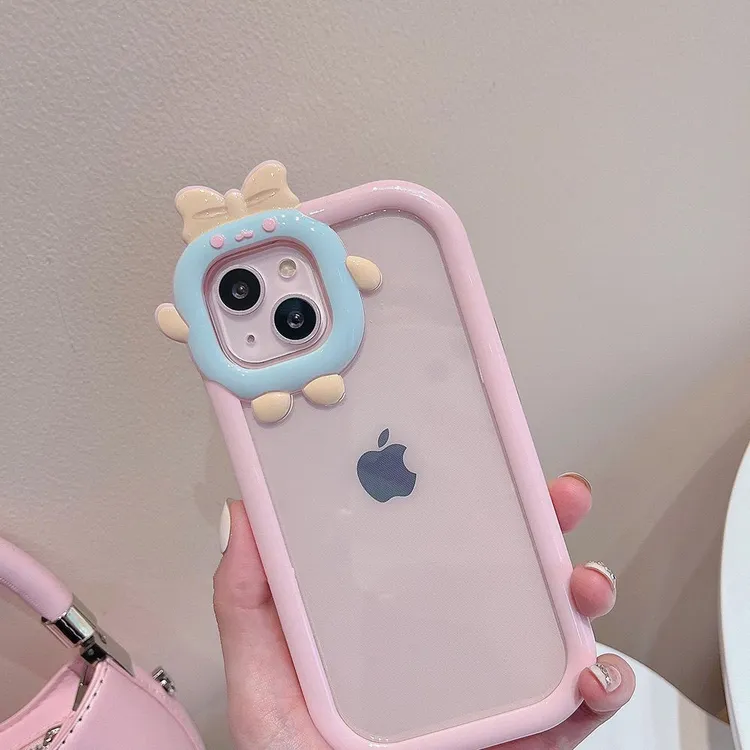 适用苹果16promax手机壳iPhone14Plus13/12/11卡通可爱边框手机壳