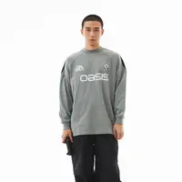 OaOO「OAFC」足球拼接长袖T恤 微高圆领休闲运动上衣秋冬复古宽松