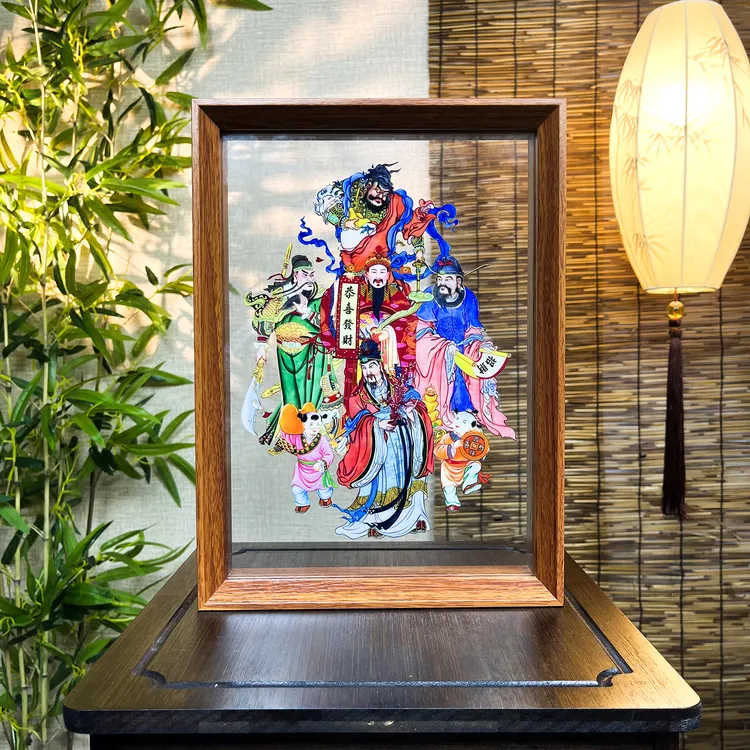 五路财神新中式装饰画摆件送礼送朋友客厅玄关家居店铺装饰挂画