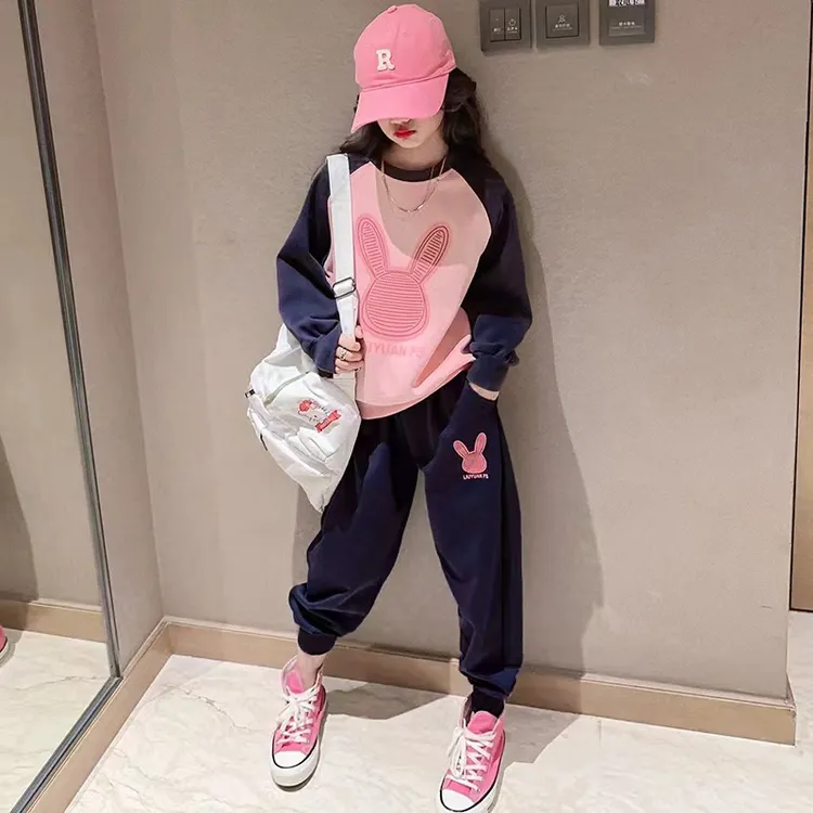 女童网红套装春秋2025秋季洋气儿童时髦衣服女大童休闲运动两件套