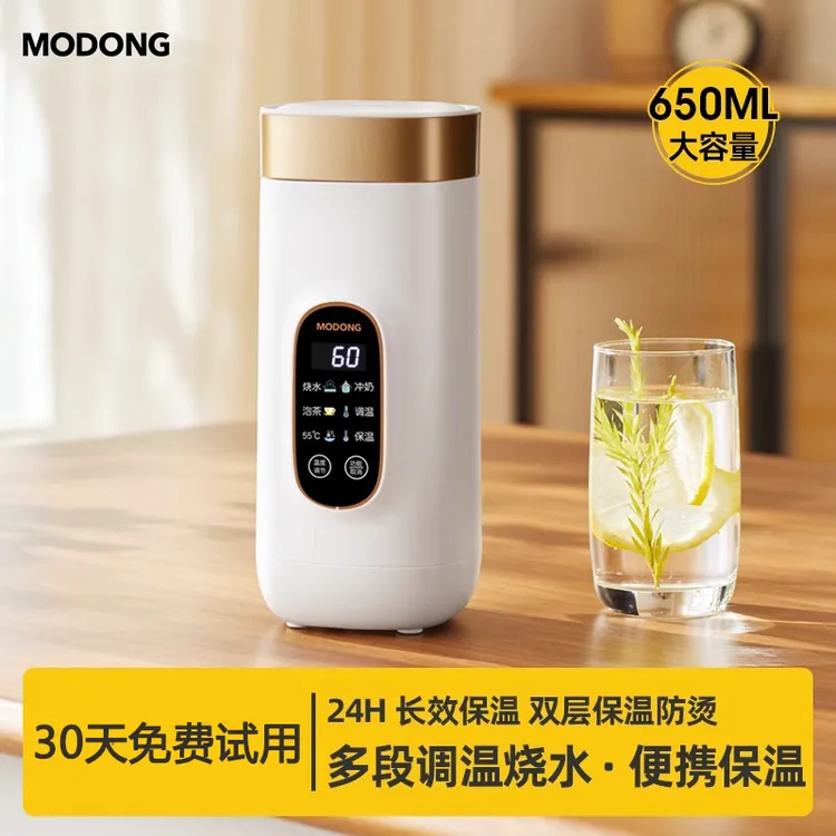 摩动便携式电热烧水杯小型煮面保温一体旅行宿舍水杯多功能烧水壶