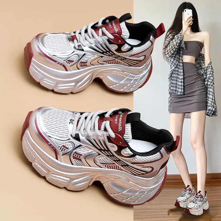 【增高8CM】内增高老爹鞋女外穿2025秋冬季新款加绒厚底子女休闲百