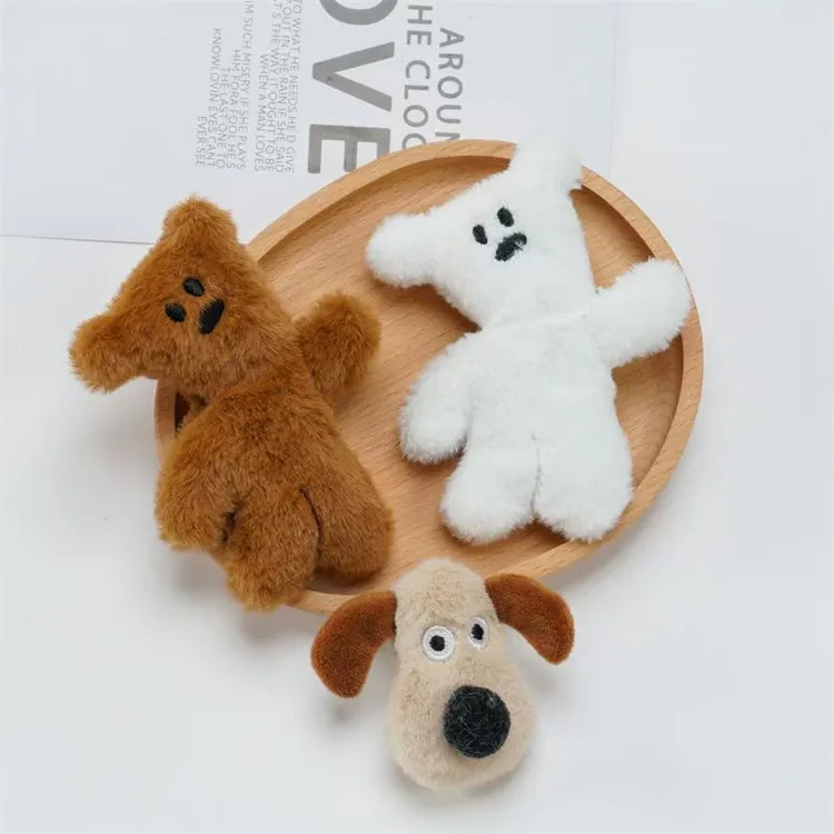 荔枝纹磨砂可爱毛绒棕白小熊掌门狗伸缩气囊手机壳支架粘贴式神器