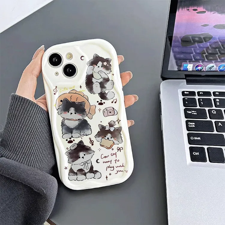 鱼头猫咪适用苹果15华为MATE60OPPO女VIVOS18小米14手机壳荣耀100