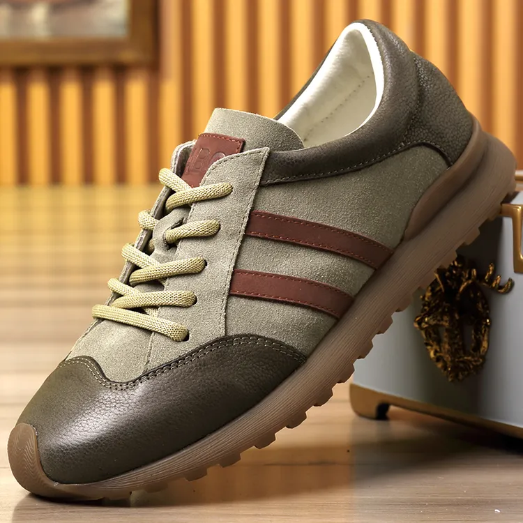 5005-1渡诺班尼新款真皮阿甘鞋防滑耐磨舒适运动鞋潮流复古阿甘鞋