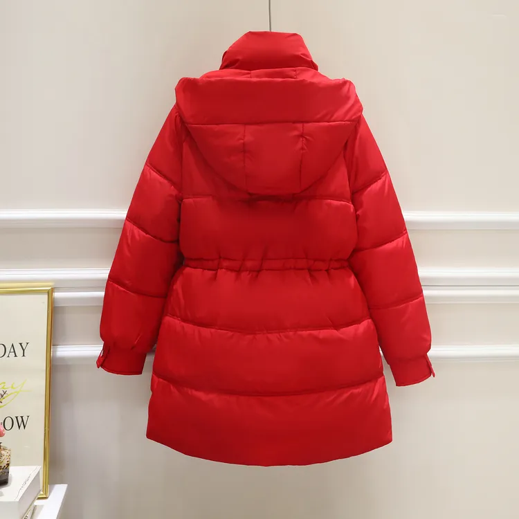 厂家直销中长款棉衣女2024冬季爆款韩版时尚收腰显瘦洋气棉袄外套