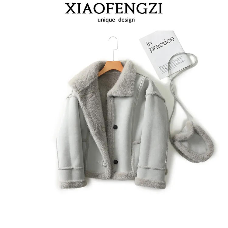 b冬季抗寒能手，设计感与拼接加厚保暖机车服外套女