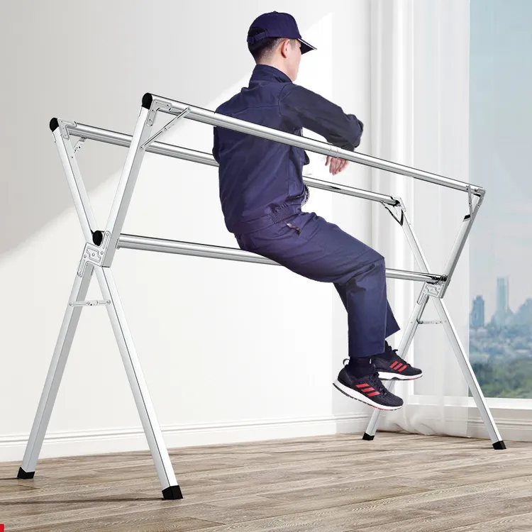 户外晾衣架子落地式折叠室内阳台不锈钢晒被架挂衣架家用室外衣架