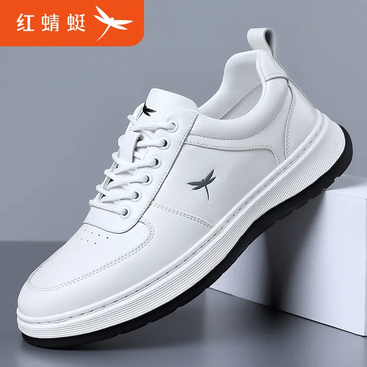 红蜻蜓男鞋冬季新款男士休闲皮鞋百搭运动牛皮小白鞋潮流C0233588商品图