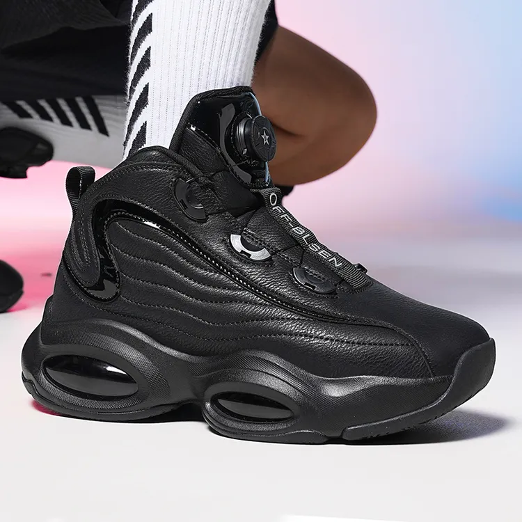 秋冬季男鞋运动鞋子全黑色休闲高帮男士棉鞋加绒保暖厚底增高防滑