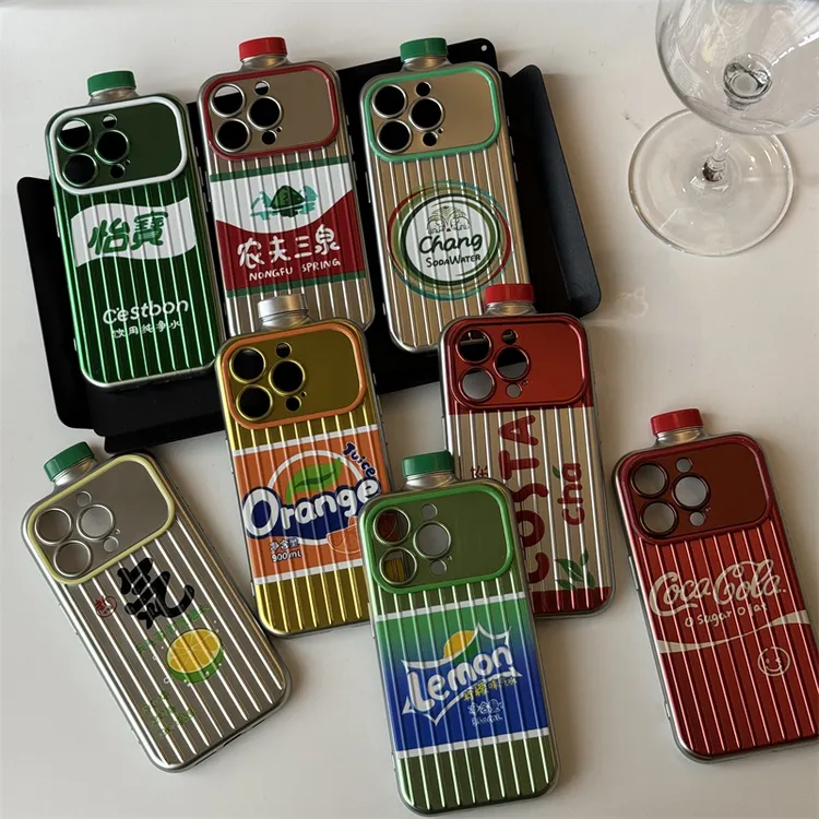 适用苹果系列iPhone15ins夏日14pro创意饮料水瓶13pr新款12手机壳